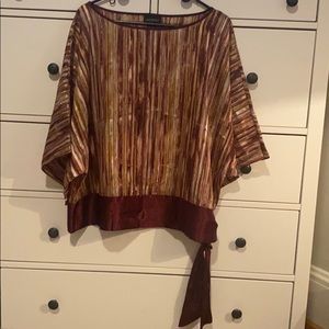 Lane Bryant - Dressy Maroon and gold Blouse